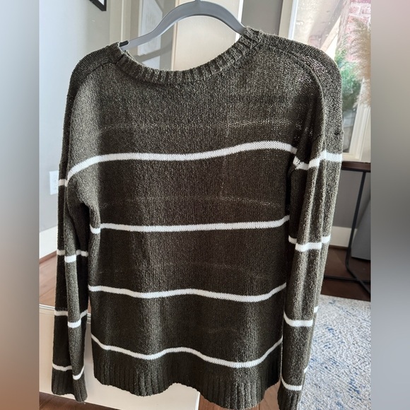 Bobeau Olive Green Striped Sweater - Picture 3 of 3